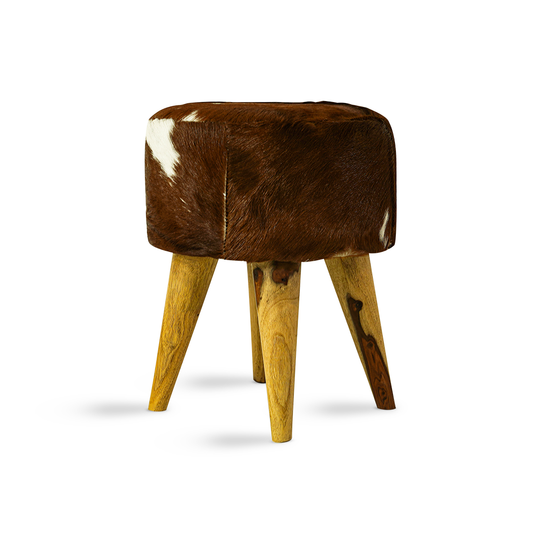 Alex Pouffe Stool(Brown & White)